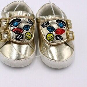 Sam Edelman Baby Wendy Emoji Shiny Gold Baby Shoes 1
